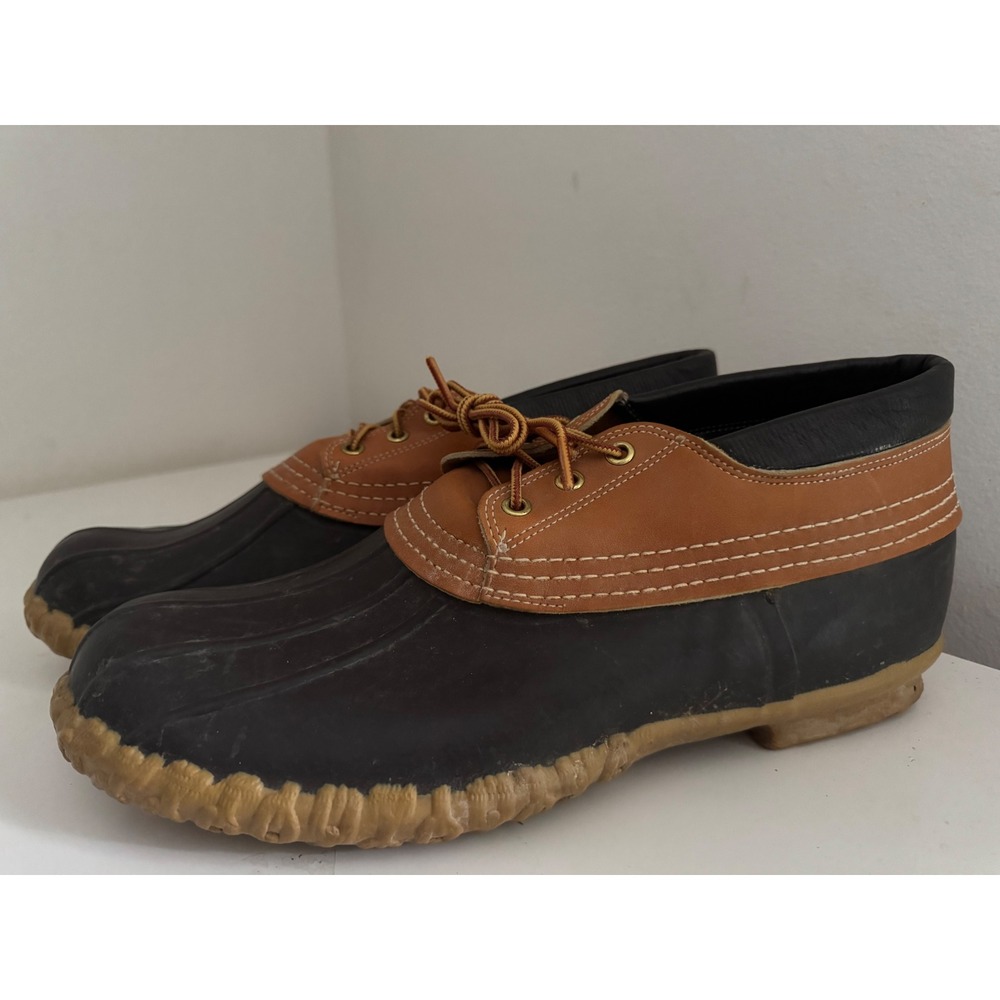 Vintage LL Bean Maine Hunting Shoe Mens 12 M Duck Boots Low Brown 90s Gorpcore